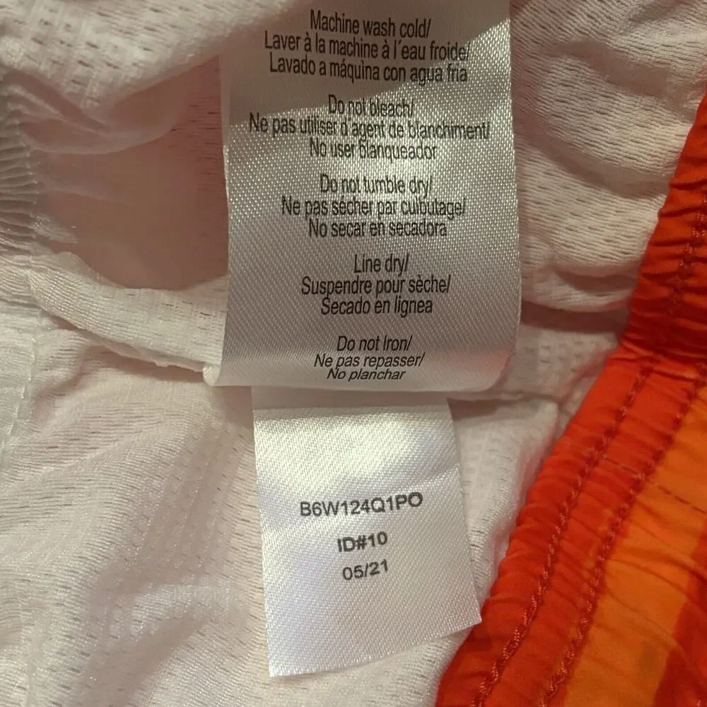 Psycho Bunny Torver Swim Trunks 3XL Orange Stripe Clown Fish 9